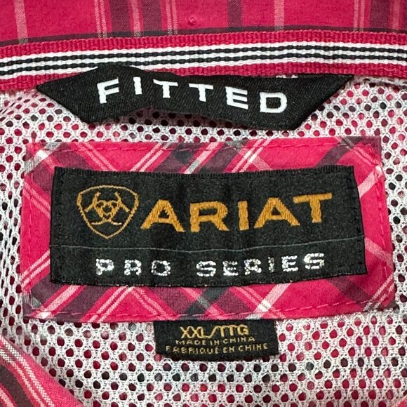 ARIAT Pro Series Fitted Button Down‎ Long Sleeve Plaid Shirt XXL Western Cowboy - Picture 8 of 10